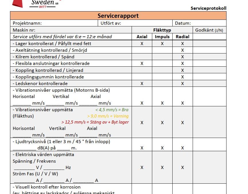 Service report